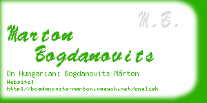 marton bogdanovits business card